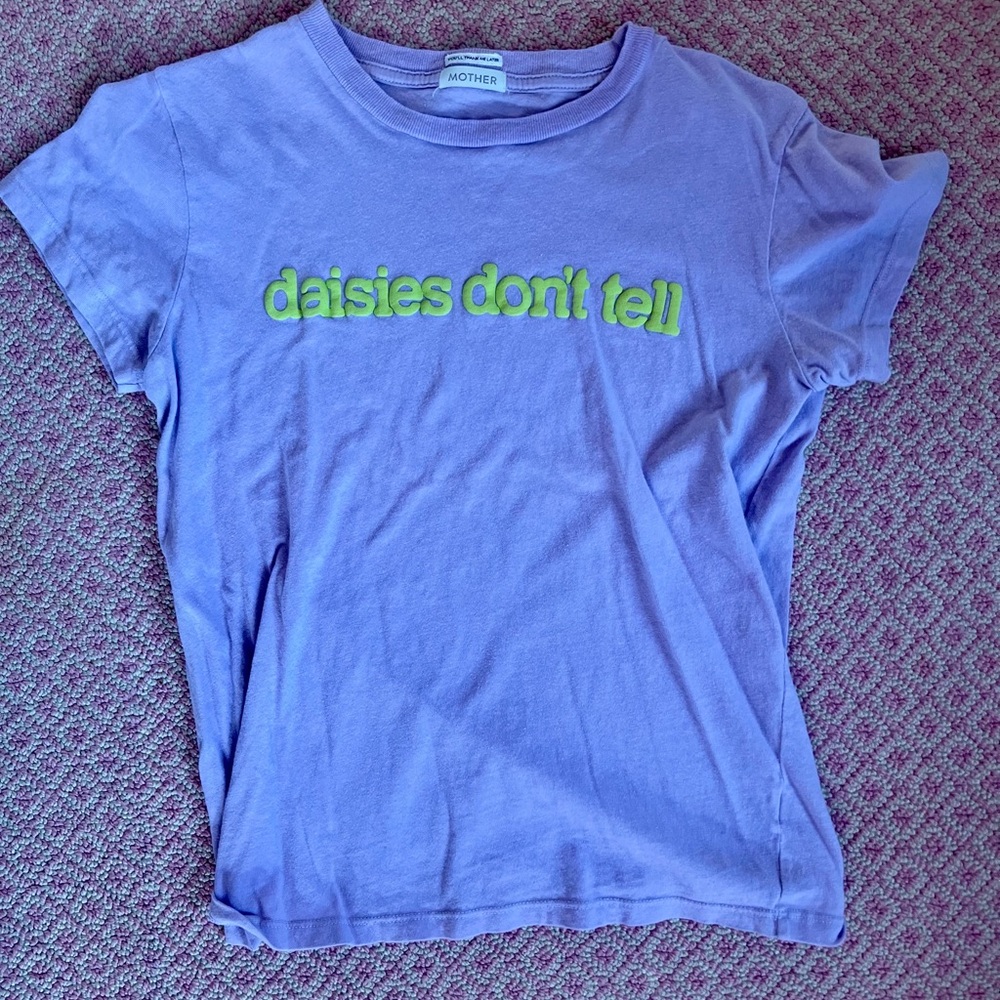 MOTHER Purple Tee with Green Text